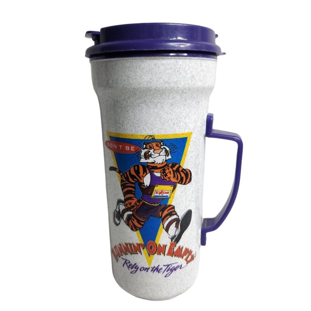 Vintage EXXON Traveler Tiger Coffee Mug Car Mug Running On Empty